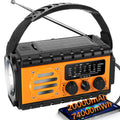 QAUYYW 74000mWh Emergency Radio with NOAA Weather Alert Portable Hand Crank SW/AM/FM Survival Radio with Fast Charge Rechargeable Solar Battery Flashlight Reading LampSOS Sirenor Home Outdoor